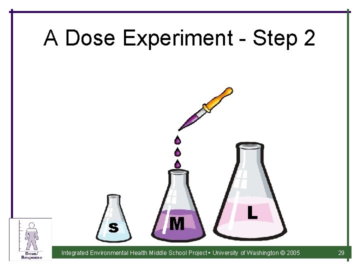 A Dose Experiment - Step 2 s M L Integrated Environmental Health Middle School