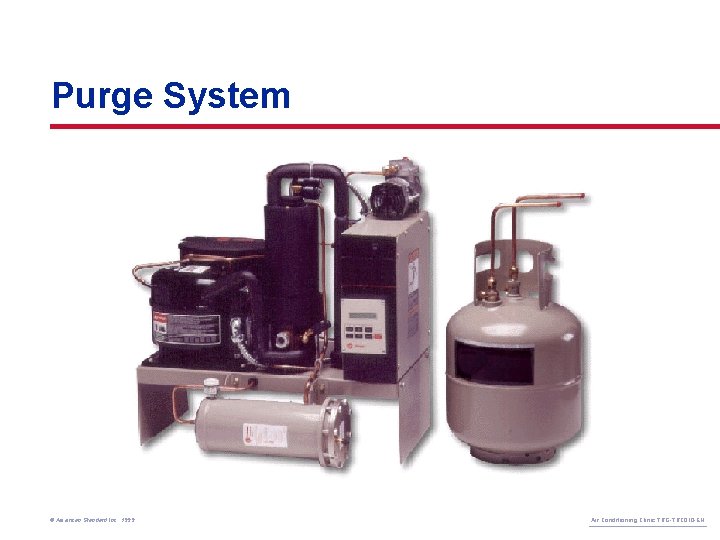 Purge System © American Standard Inc. 1999 Air Conditioning Clinic TRG-TRC 010 -EN 