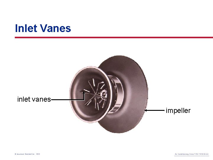 Inlet Vanes inlet vanes impeller © American Standard Inc. 1999 Air Conditioning Clinic TRG-TRC