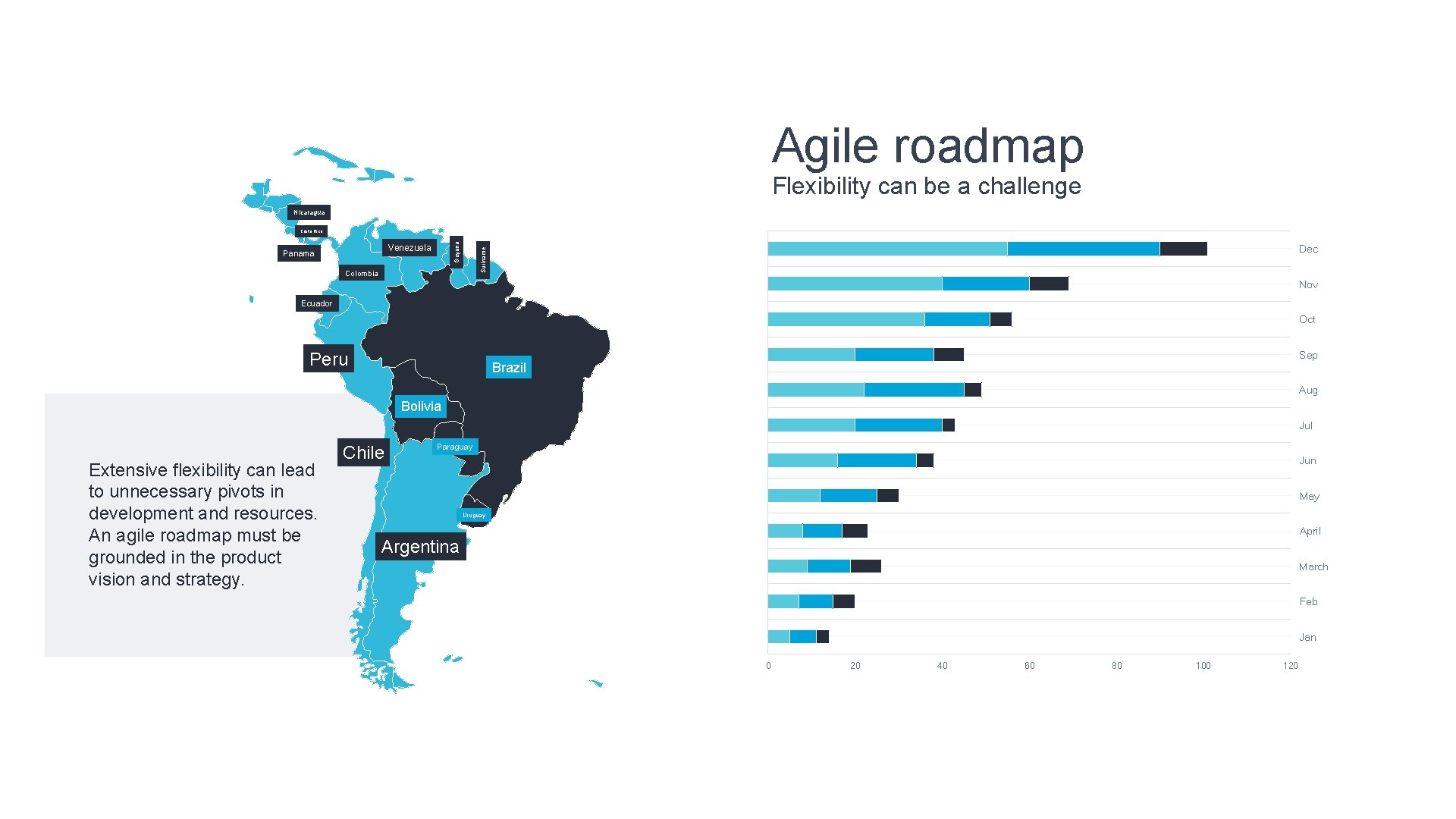 Agile roadmap Flexibility can be a challenge Nicaragua Venezuela Panama Dec Suriname Guyana Costa