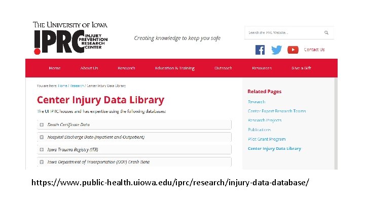 https: //www. public-health. uiowa. edu/iprc/research/injury-database/ 