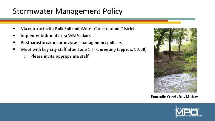 Stormwater Management Policy § § Via contract with Polk Soil and Water Conservation District