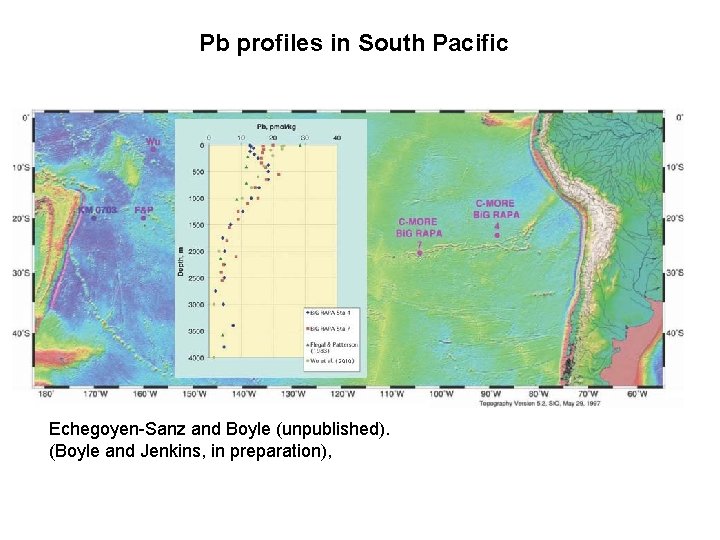 Pb profiles in South Pacific Echegoyen-Sanz and Boyle (unpublished). (Boyle and Jenkins, in preparation),