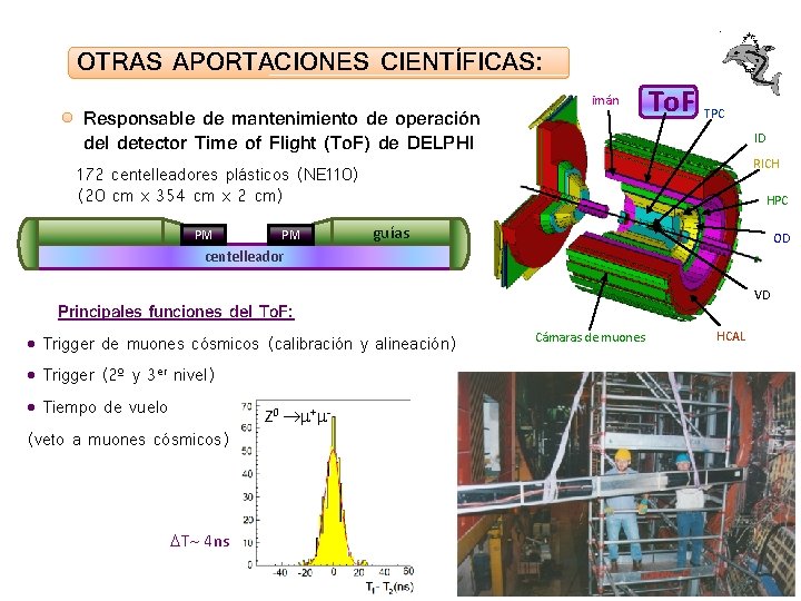 OTRAS APORTACIONES CIENTÍFICAS: Responsable de mantenimiento de operación del detector Time of Flight (To.