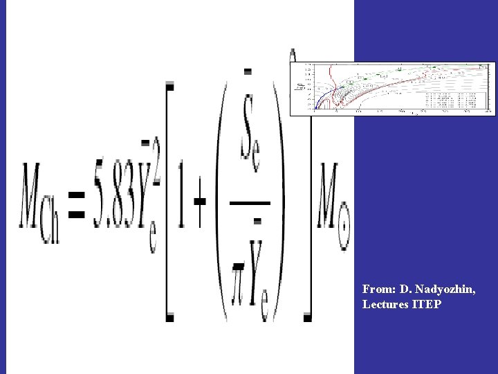 From: D. Nadyozhin, Lectures ITEP 