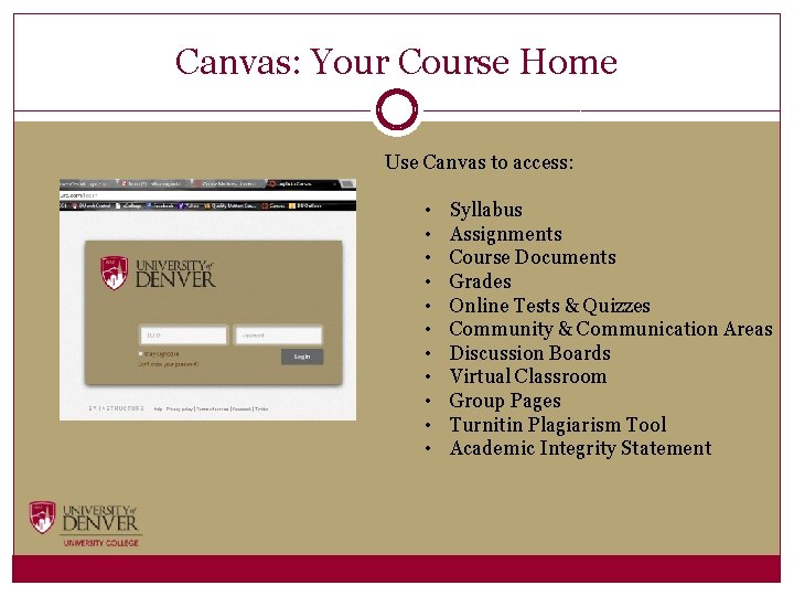 Canvas: Your Course Home Use Canvas to access: • • • Syllabus Assignments Course