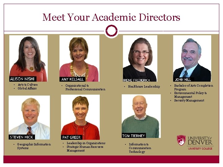 Meet Your Academic Directors • Arts & Culture • Global Affairs • Geographic Information