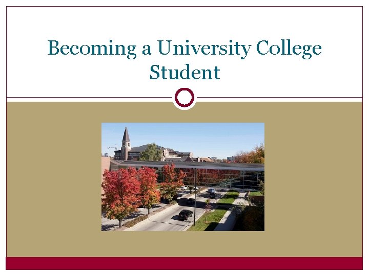 Becoming a University College Student 