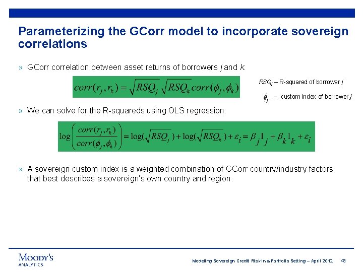 Parameterizing the GCorr model to incorporate sovereign correlations » GCorr correlation between asset returns