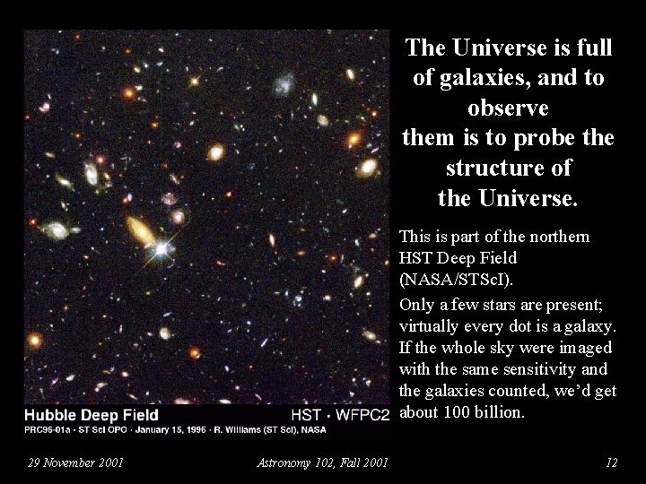 The Universe is full of galaxies, and to observe them is to probe the The Universe is full of galaxies, and to observe them is to probe the