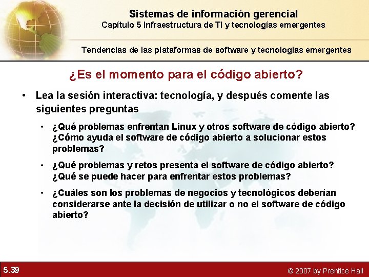 Sistemas de información gerencial Capítulo 5 Infraestructura de TI y tecnologías emergentes Tendencias de