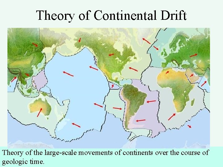 Theory of Continental Drift Theory of the large-scale movements of continents over the course