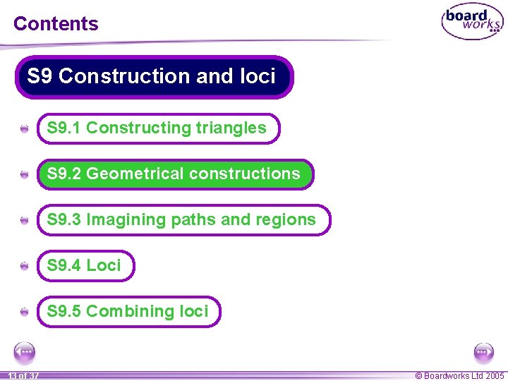 Contents S 9 Construction and loci A S 9. 1 Constructing triangles A S