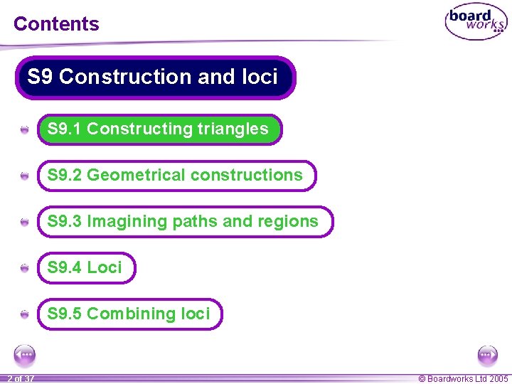 Contents S 9 Construction and loci A S 9. 1 Constructing triangles A S