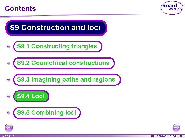 Contents S 9 Construction and loci A S 9. 1 Constructing triangles A S