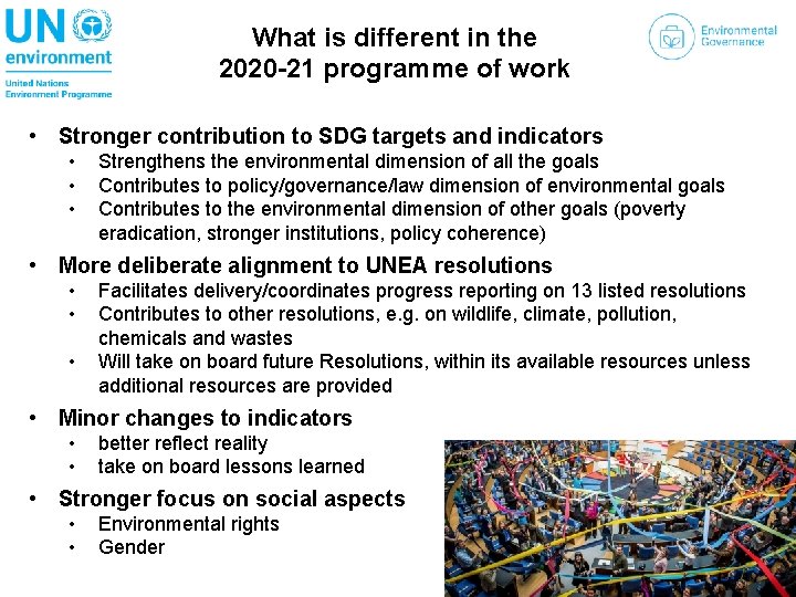 What is different in the 2020 -21 programme of work • Stronger contribution to