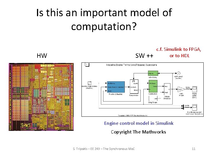 Is this an important model of computation? HW SW ++ c. f. Simulink to