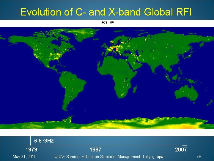 Evolution of C- and X-band Global RFI 6. 6 GHz 1979 May 31, 2010