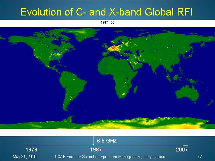 Evolution of C- and X-band Global RFI 6. 6 GHz 1979 May 31, 2010