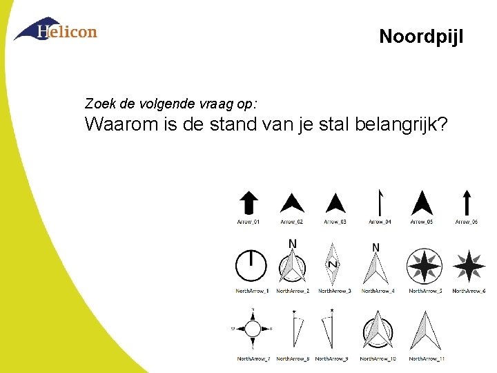 Noordpijl Zoek de volgende vraag op: Waarom is de stand van je stal belangrijk?