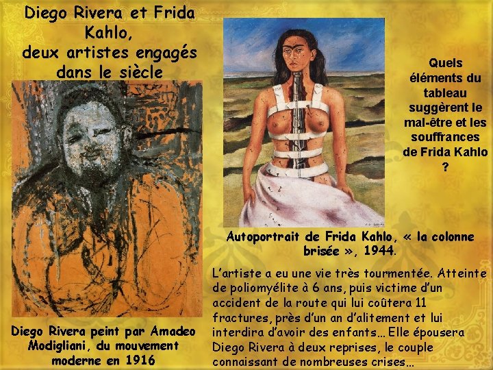 Diego Rivera et Frida Kahlo, deux artistes engagés dans le siècle Quels éléments du