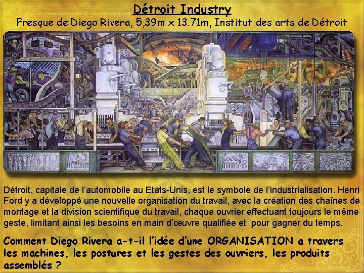 Détroit Industry Fresque de Diego Rivera, 5, 39 m x 13. 71 m, Institut