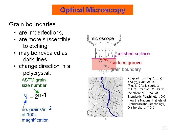 Optical Microscopy Grain boundaries. . . • are imperfections, • are more susceptible to