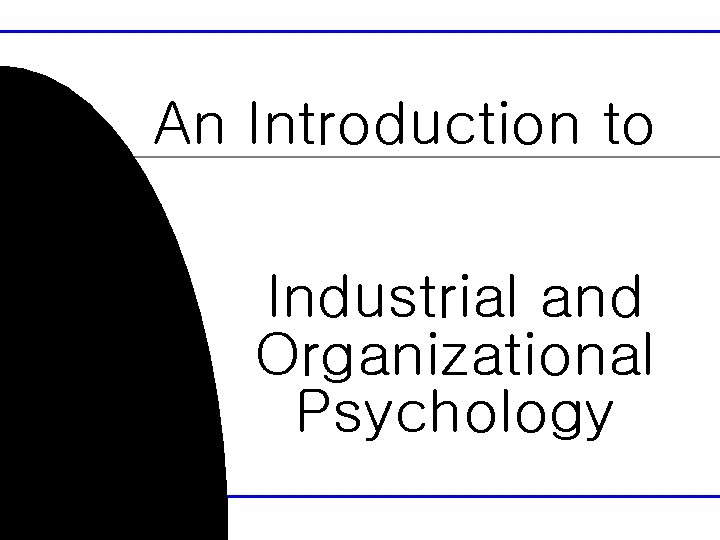 An Introduction to Industrial and Organizational Psychology 