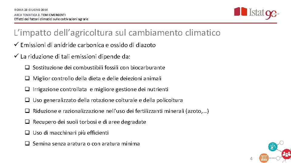 ROMA 23 GIUGNO 2016 AREA TEMATICA 2. TEMI EMERGENTI Effetti dei fattori climatici sulle