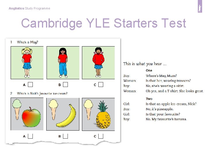 Anglistics Study Programme Cambridge YLE Starters Test 