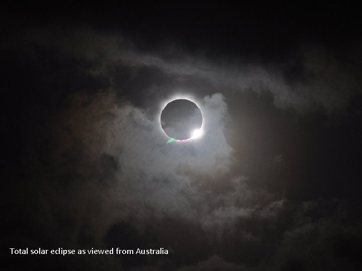 Total solar eclipse as viewed from Australia 