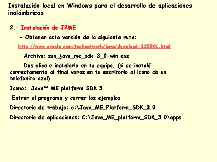 Instalación local en Windows para el desarrollo de aplicaciones inalámbricas 2. - Instalación de