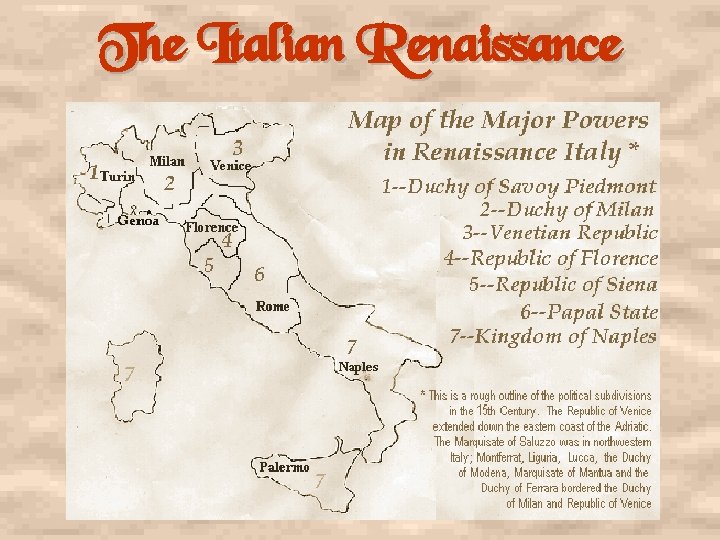 The Italian Renaissance 