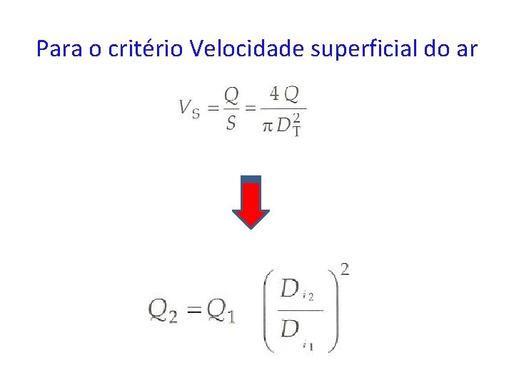 Para o critério Velocidade superficial do ar 