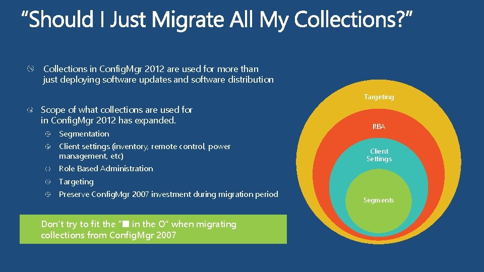 Collections in Config. Mgr 2012 are used for more than just deploying software updates