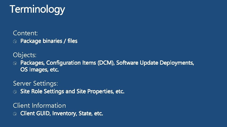 Content: Objects: Server Settings: Client Information 