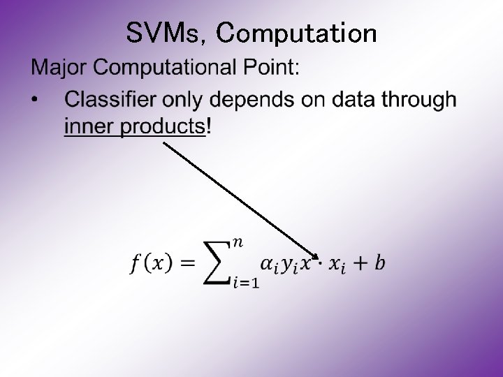 SVMs, Computation • 