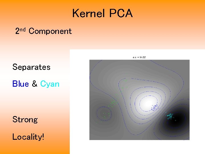 Kernel PCA 2 nd Component Separates Blue & Cyan Strong Locality! 