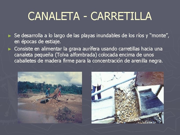 CANALETA - CARRETILLA Se desarrolla a lo largo de las playas inundables de los