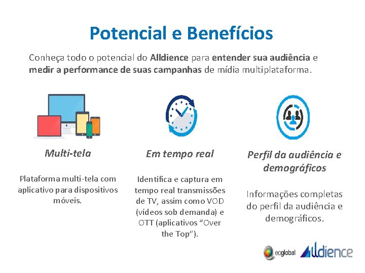 Potencial e Benefícios Conheça todo o potencial do Alldience para entender sua audiência e