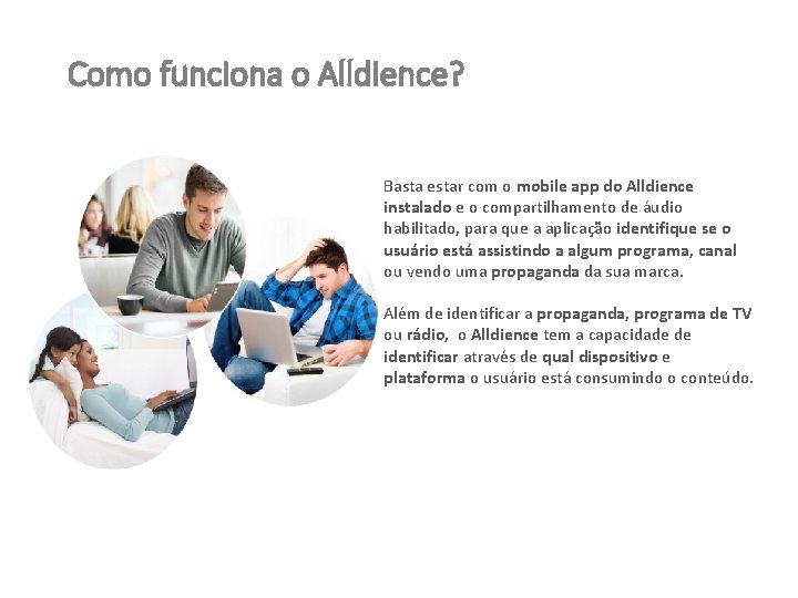 Como funciona o Alldience? Basta estar com o mobile app do Alldience instalado e