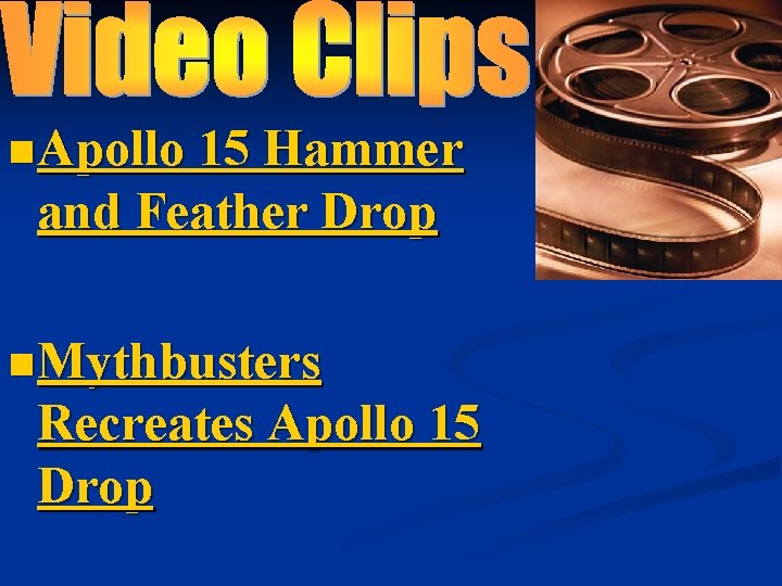 n Apollo 15 Hammer and Feather Drop n Mythbusters Recreates Apollo 15 Drop 