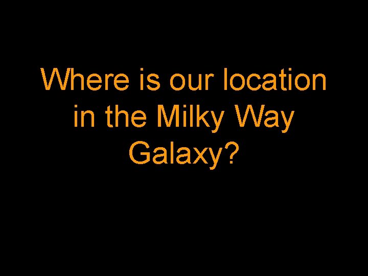 Where is our location in the Milky Way Galaxy? 