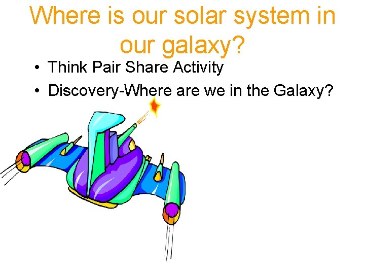Where is our solar system in our galaxy? • Think Pair Share Activity •