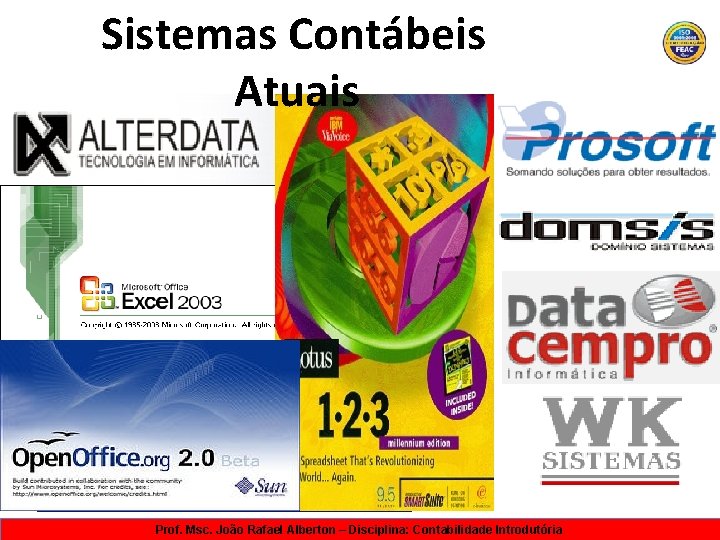 Sistemas Contábeis Atuais Prof. Msc. João Rafael Alberton – Disciplina: Contabilidade Introdutória 