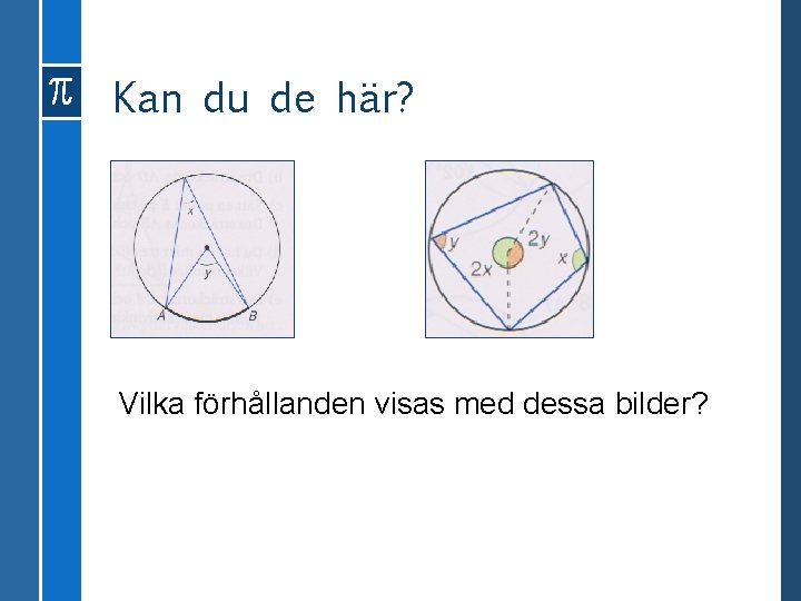 Kan du de här? Vilka förhållanden visas med dessa bilder? 