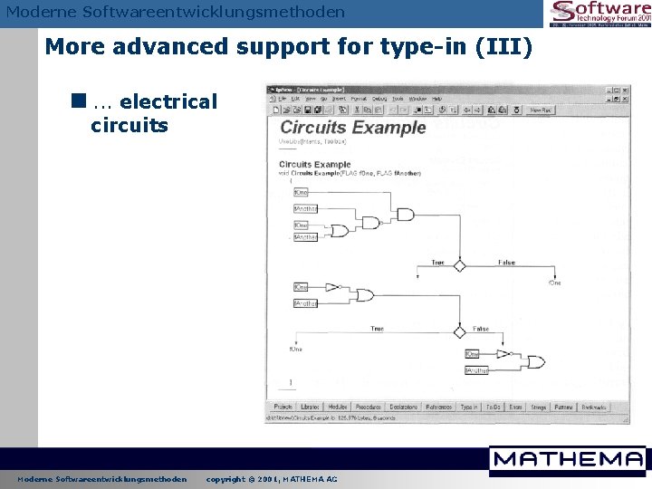 Moderne Softwareentwicklungsmethoden More advanced support for type-in (III) <. . . electrical circuits Moderne Moderne Softwareentwicklungsmethoden More advanced support for type-in (III) <. . . electrical circuits Moderne