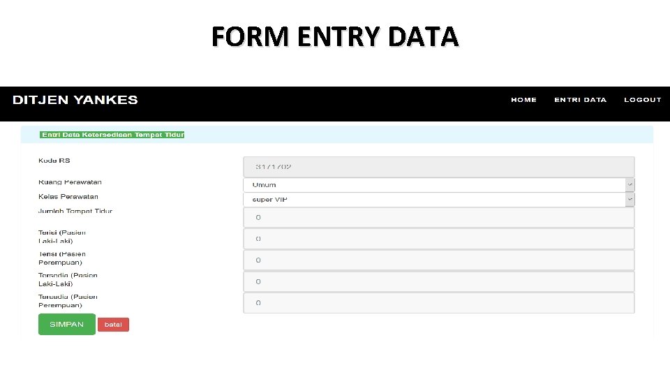FORM ENTRY DATA 