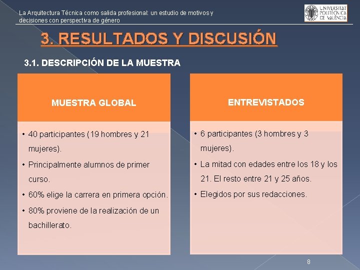La Arquitectura Técnica como salida profesional: un estudio de motivos y decisiones con perspectiva
