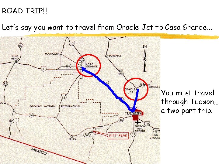 ROAD TRIP!!! Let’s say you want to travel from Oracle Jct to Casa Grande.